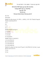 Tải Đề thi thử THPT Quốc gia năm 2021 môn Hóa trường THPT Yên Lạc, Vĩnh Phúc - Đề thi thử tốt nghiệp THPT Quốc gia môn Hóa