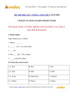 Tải về Đề thi tiếng Anh lớp 2 học kì 1 i-learn Smart Start năm 2020 số