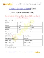 Tải về Đề thi tiếng Anh lớp 2 học kì 1 i-learn Smart Start năm 2020 số