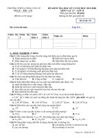 đề thi vật lý 11 hki 20192020đáp án phần trắc nghiệm