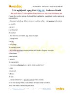 Tải Trắc nghiệm từ vựng Unit 9 lớp 10: Undersea World hệ 7 năm - Bài tập Tiếng Anh 10 Unit 9 có đáp án