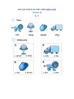 Tải Phiếu bài tập cuối tuần môn Tiếng Anh lớp 1 - Tuần 28 - Đề luyện tập cuối tuần môn tiếng Anh lớp 1