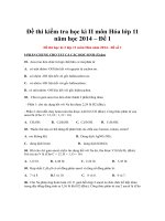 Đề thi kiểm tra học kì II môn Hóa lớp 11  năm học 2014 – Đề 1