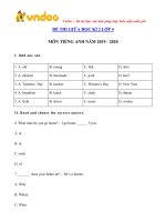 Tải về Đề thi giữa kì 2 lớp 4 môn tiếng Anh năm 2019 - 2020 - Tìm đáp