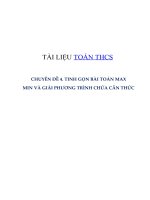 Tải Chuyên đề Toán lớp 9: Phương pháp giải bài Toán Min Max và phương trình chứa căn thức - Tài liệu ôn thi vào lớp 10 môn Toán