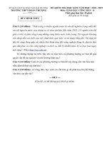 ĐỀ VÀ ĐÁP ĐỀ VÀ ĐÁP ÁN KT HỌC KÌ II MÔN GDCD 11, NĂM HỌC 2018 - 2019 | Trường THPT Đoàn Thượng