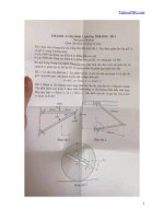 Đề thi cuối học kỳ I năm học 2018-2019 môn Cơ học kỹ thuật 1 (Đề số 1) - ĐH Công nghệ