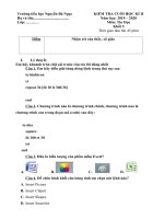 Đề thi Tin học lớp 5 kì II ( sách Luyện tập Tin học) - Trường Tiểu học Nguyễn Bá Ngọc