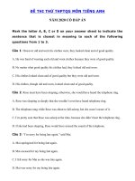 Tải Đề ôn thi THPT Quốc Gia môn tiếng Anh năm 2020 số 19 - Đề thi tiếng Anh THPT Quốc Gia 2020 có đáp án