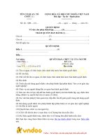 Mẫu quyết định cho phép thành lập cơ sở giáo dục nghề nghiệp có vốn đầu tư nước ngoài