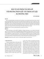 Bảo vệ sản phẩm văn hóa số với phương pháp giấu tin trong dữ liệu đa phương tiện