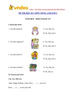 Tải về Đề thi học kì 1 tiếng Anh lớp 4 năm 2019 - 2020 - Tìm đáp án,