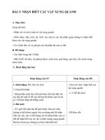 Tải Giáo án Tự nhiên xã hội 1 bài 3: Nhận biết các vật xung quanh - Giáo án Tự nhiên xã hội 1