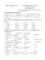 Tải Đề thi học sinh giỏi Tiếng Anh Lớp 6 năm học 2014 - 2015, thành phố Vĩnh Yên - Đề thi học sinh giỏi Tiếng Anh lớp 6 có đáp án