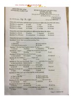 Tải Đề thi vào lớp 10 môn tiếng Anh tỉnh Bắc Ninh năm học 2017-2018 có đáp án - Đề thi tuyển sinh vào lớp 10 năm 2018