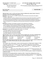 tập hợp bộ các mã đề thi thử tốt nghiệp thpt môn tiếng anh kèm ma trận đáp án có thể sử dụng để tổ chức thi thử cho học sinh ngay tại nhà trường hoặc thi theo nhóm