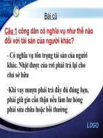 Tiết 24. Nghĩa vụ tôn trọng, bảo vệ tài sản nhà nước và lợi ích công cộng