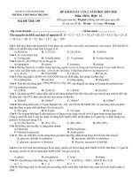 ĐỀ VÀ ĐÁP ÁN KHẢO SÁT HÓA 12 LẦN 2 NĂM HỌC 2019-2020 | Trường THPT Đoàn Thượng