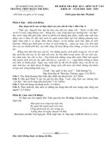 ĐỀ VÀ ĐÁP ÁN BÀI KIỂM TRA HỌC KÌ I MÔN NGỮ VĂN LỚP 10, NĂM 2018 - 2019 | Trường THPT Đoàn Thượng