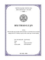 (Đề tài thảo luận) phân tích hiệu quả tài chính, chính sách đầu tư và mô hình tài trợ của doanh nghiệp dầu khí PV drilling  lập dự án đầu tư phù hợp với doanh nghiệp