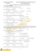 Đề cương ôn thi học kì 1 môn toán lớp 10 năm học 2020 2021 