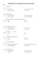 Tải Bộ đề kiểm tra trắc nghiệm môn Tiếng Anh lớp 6 - Đề kiểm tra học kỳ 1 Tiếng Anh 6