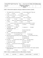 Tải Đề kiểm tra 15 phút (lần 4) lớp 9 môn tiếng Anh (Thí điểm) trường THCS Nguyễn Trung Trực năm học 2017-2018 có đáp án - Ôn thi học kì 2 lớp 9 môn tiếng Anh