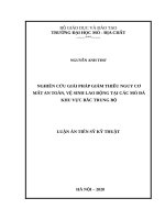 Nghiên cứu giải pháp giảm thiểu nguy cơ mất ATVSLĐ tại các mỏ đá khu vực bắc trung bộ 