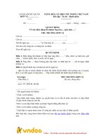 Mẫu quyết định điều động bổ nhiệm giữ chức vụ