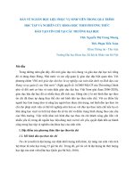 Bàn về nguồn học liệu phục vụ sinh viên trong quá trình học tập và nghiên cứu khoa học theo phương thức đào tạo tín chỉ tại các trường đại học