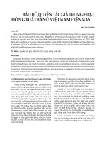 Bảo hộ quyền tác giả trong hoạt động xuất bản ở Việt Nam hiện nay