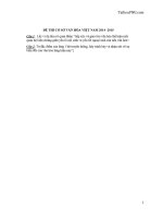 Đề thi kết thúc học kỳ I năm học 2014-2015 môn Cơ sở văn hóa Việt Nam - ĐH Khoa học Xã hội và Nhân văn Hà Nội