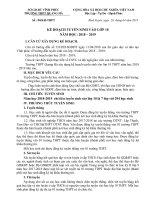 Kế hoạch tuyển sinh lớp 10 THPT Quang Hà