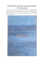 Tải Đề thi tuyển sinh vào lớp 10 môn Tiếng Anh năm học 2016-2017 tỉnh Thanh Hóa - Đề thi vào lớp 10 môn Tiếng Anh 2016-2017 có đáp án