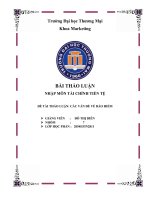 (Thảo luận nhập môn tài chính tiền tệ) các vấn đề về bảo HIỂM