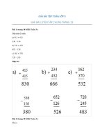 Giải bài toán phần luyện tập chung trang 18 sách giáo khoa lớp 3