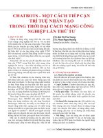 CHATBOTS - Một cách tiếp cận trí tuệ nhân tạo trong thời đại cách mạng công nghiệp lần thứ tư