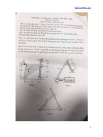 Đề thi cuối học kỳ I năm học 2019-2020 môn Cơ học kỹ thuật 1 (Đề số 1) - ĐH Công nghệ