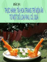Tiết 47, 48: Thực hành - Tỉa hoa trang trí món ăn từ một số loại rau, củ, quả.