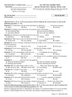 tập hợp bộ các mã đề thi thử tốt nghiệp thpt môn tiếng anh kèm ma trận đáp án có thể sử dụng để tổ chức thi thử cho học sinh ngay tại nhà trường hoặc thi theo nhóm