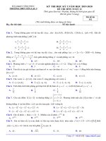 Đề thi học kì 2 Toán 12 năm 2019 - 2020 trường THPT Yên Lạc 2 - Vĩnh Phúc - THI247.com