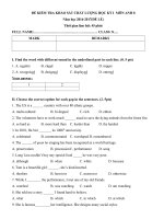 Tải Bộ Đề thi học kỳ 1 môn Tiếng Anh lớp 8 Chương trình mới năm học 2016 - 2017 có đáp án - Đề kiểm tra học kì 1 môn tiếng Anh lớp 8 Thí điểm