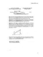 Đề thi kết thúc học kỳ I năm học 2015-2016 môn Cơ - Nhiệt (Đề số 1) - ĐH Khoa học Tự nhiên (ĐHQGHN)