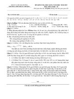 ĐỀ VÀ ĐÁP ÁN HỌC KÌ II HÓA 10 NĂM HỌC 2018-2019 | Trường THPT Đoàn Thượng