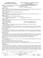 ĐỀ VÀ ĐÁP ÁN KHẢO SÁT HÓA 11 LẦN 3 NĂM HỌC 2018-2019 | Trường THPT Đoàn Thượng