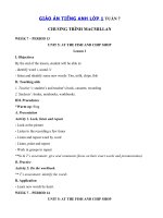 Tải Giáo án Tiếng Anh lớp 1 Tuần 7 sách Macmillan - Giáo án môn tiếng Anh lớp 1 theo tuần