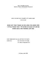Kết quả khảo sát tỷ lệ hài lòng của nhân viên y tế tại trung tâm y tế huyện Gò Quao