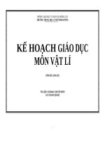 KẾ HOẠCH GIÁO dục vật lí 7 học kì 2 THEO CV 3280 của BGD