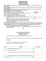 Đề thi học kì 1 môn Vật lý lớp 11 năm 2020 - 2021 THPT Lương Văn Can có lời giải hay | Vật Lý, Lớp 11 - Ôn Luyện