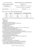 Đáp án đề thi thử THPT Quốc gia Địa lý lần 1 THPT Đoàn Thượng – Hải Dương